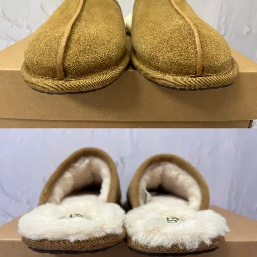 한번착용 ugg 어그 스커프 M 체스트넛 슬리퍼 220mm