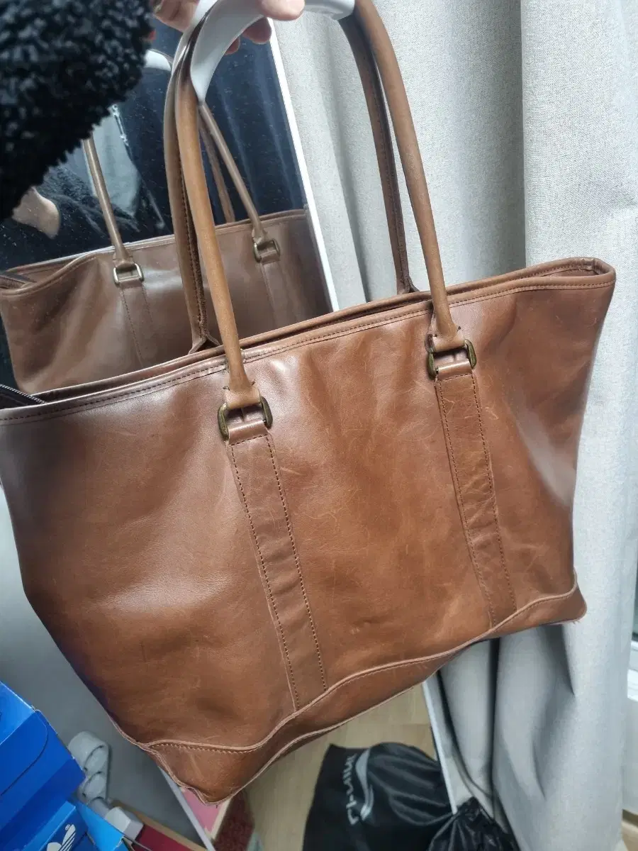 llbean leather totebag