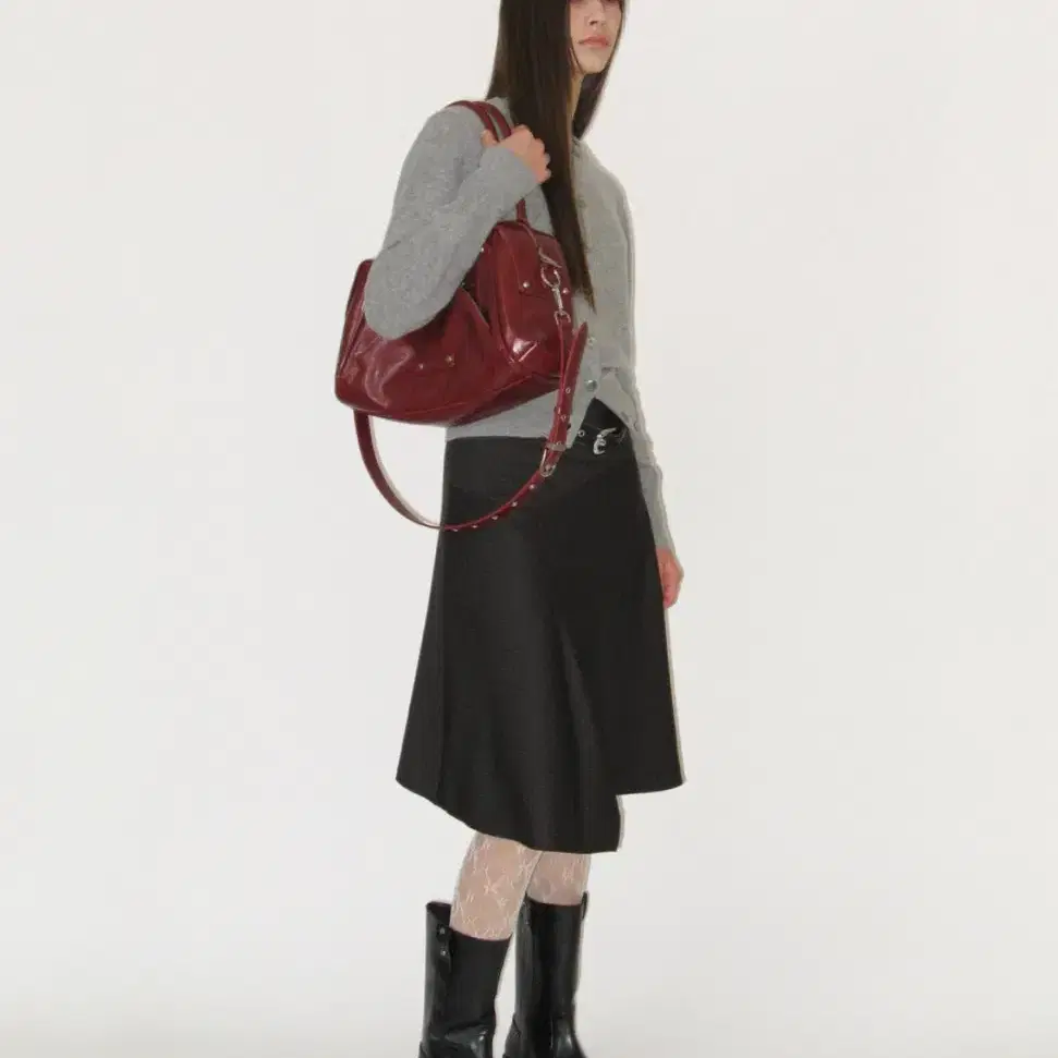 Faux Leather M.O.S Bag (BURGUNDY/실착1회)