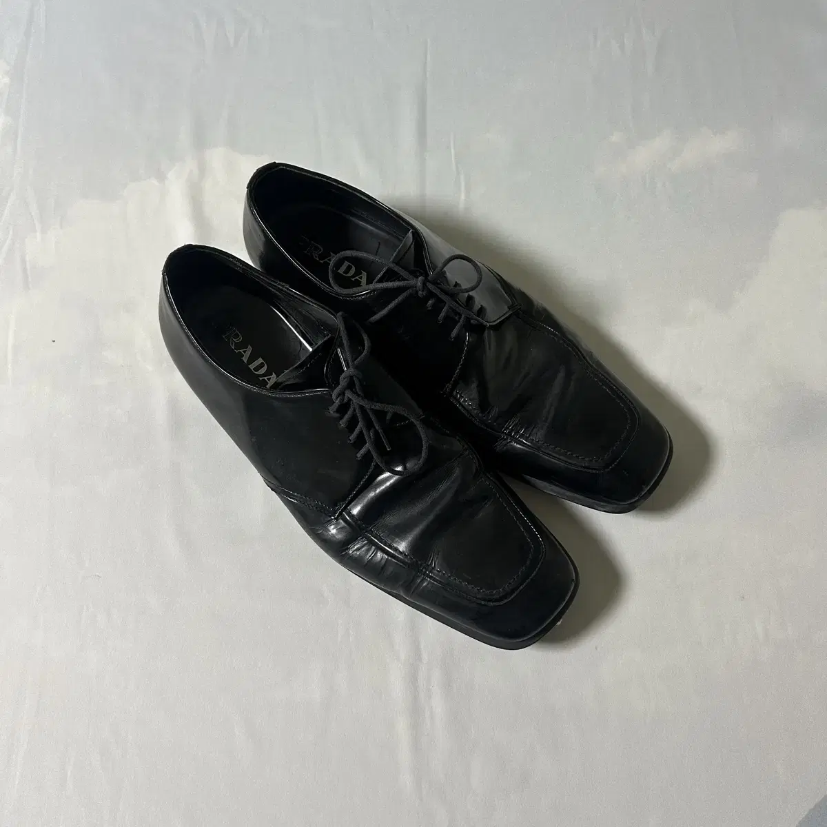 Prada sports square toe derby shoes