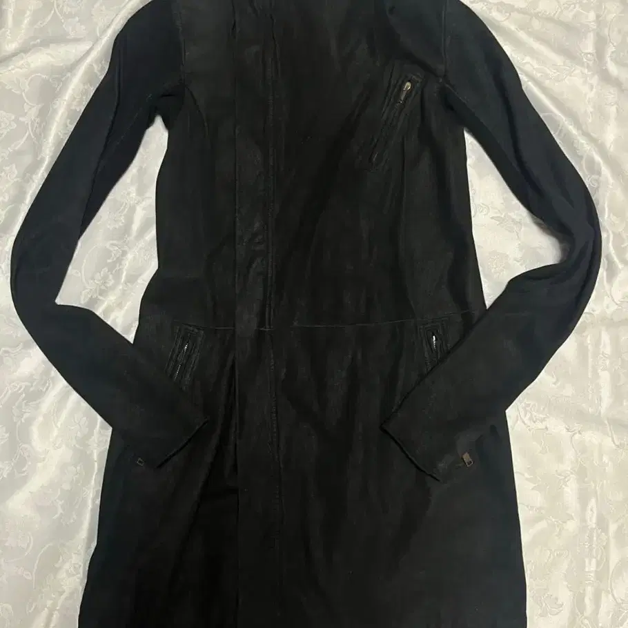 Rick owens high-neck leather coat