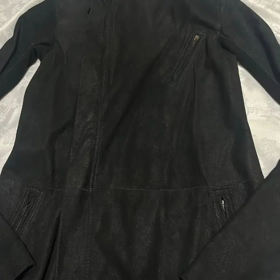 Rick owens high-neck leather coat