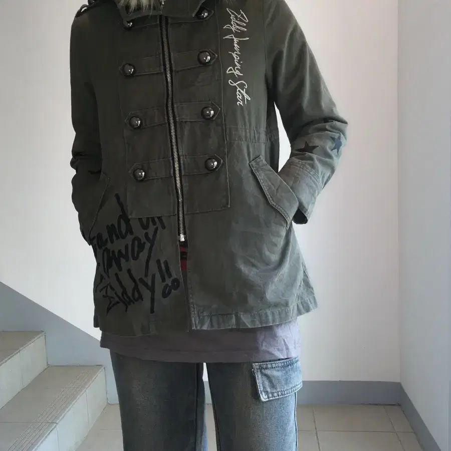 jpn vintage y2k star sapari hood jacket