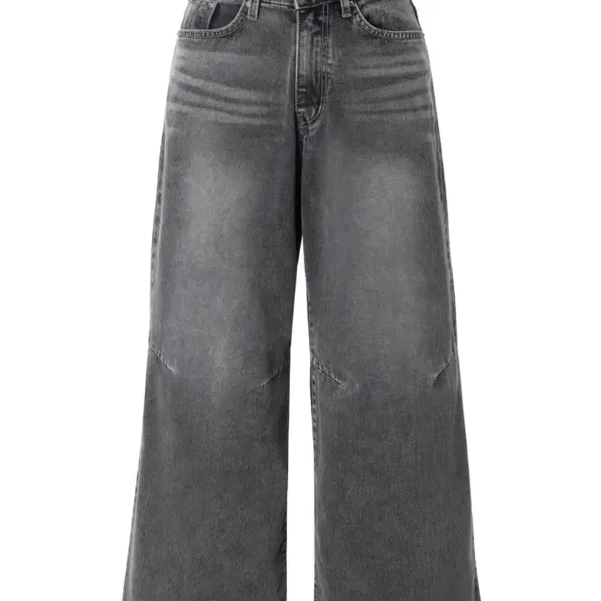 카키포인트 청바지 Slit boxy denim