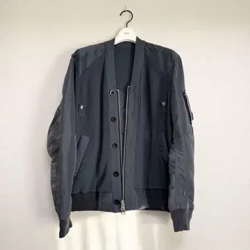 사카이 나일론 트윌 니트 블루종 1