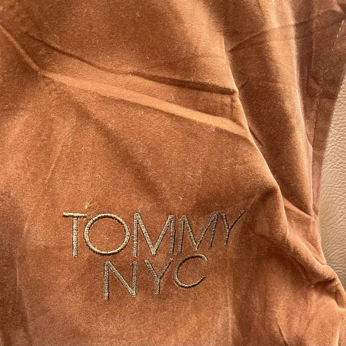 Tommy nyc 레더암 스웨이드 후드 자켓