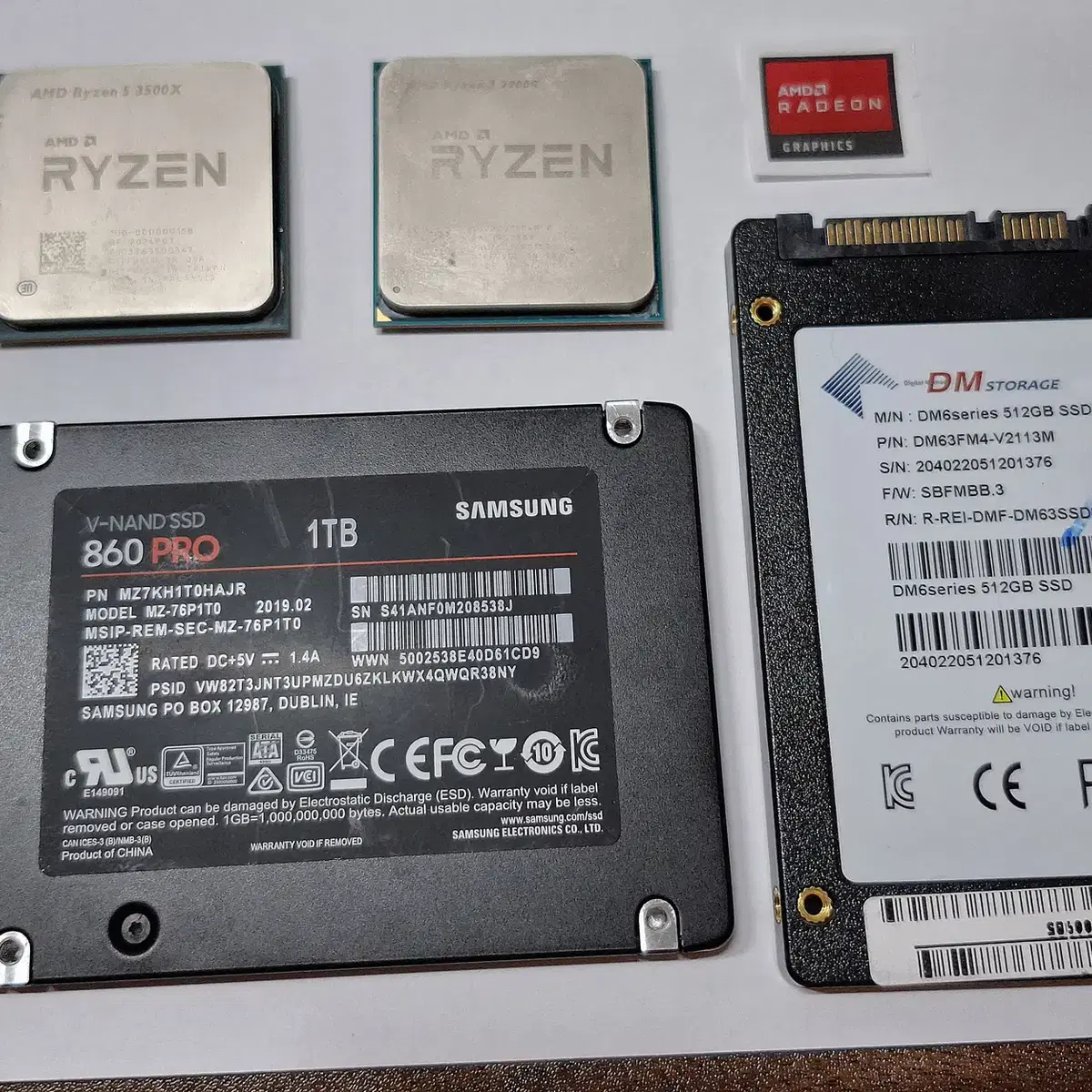 라이젠 3500X 2200G/SSD 860 1TB, DM6 512GB판매