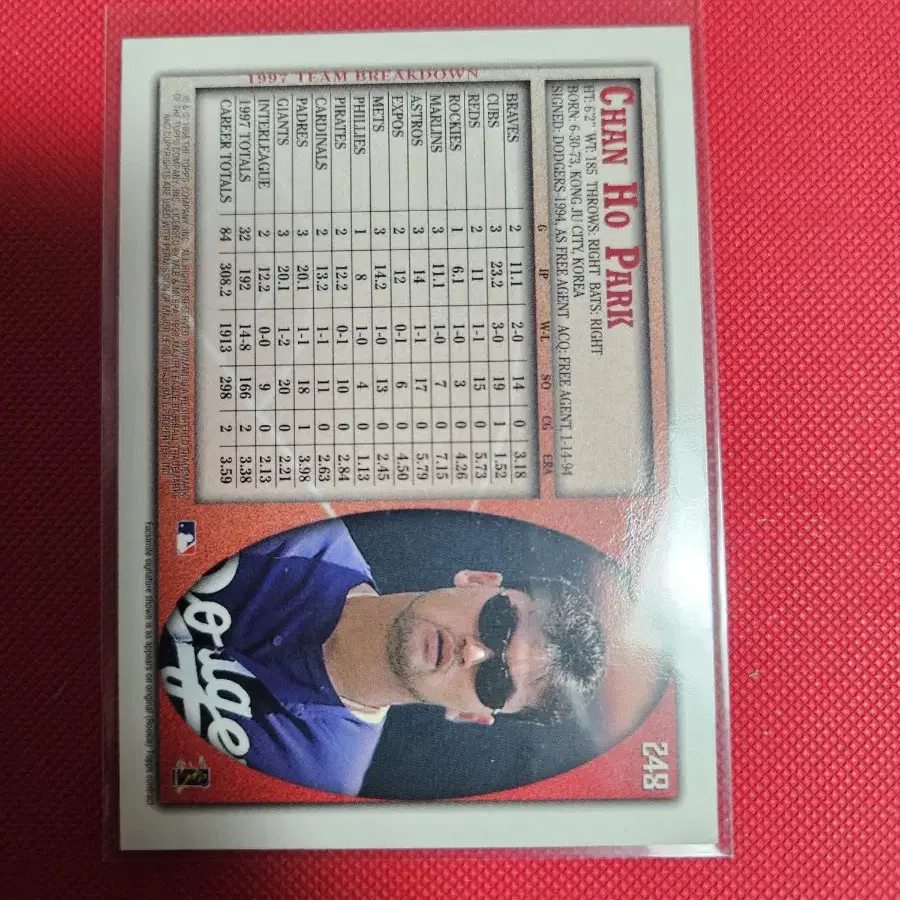 박찬호 1998 Bowman base 카드