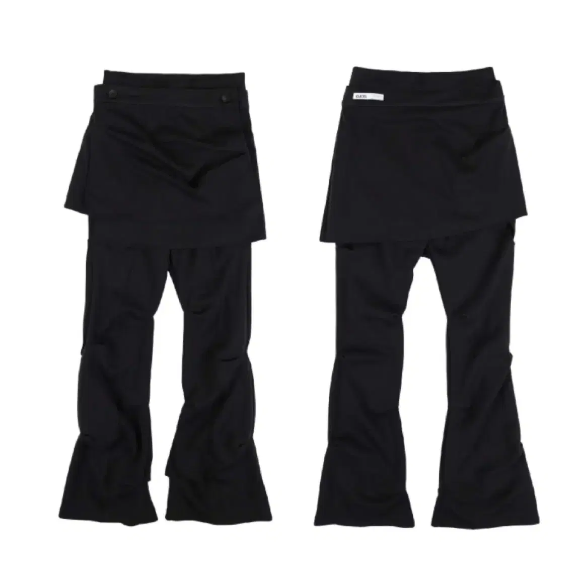 OJOS 오호스 Wrap Over Tuck Pants (Black)