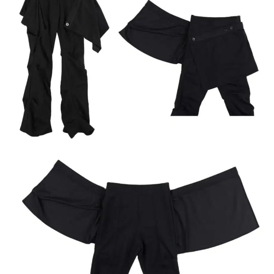 OJOS 오호스 Wrap Over Tuck Pants (Black)