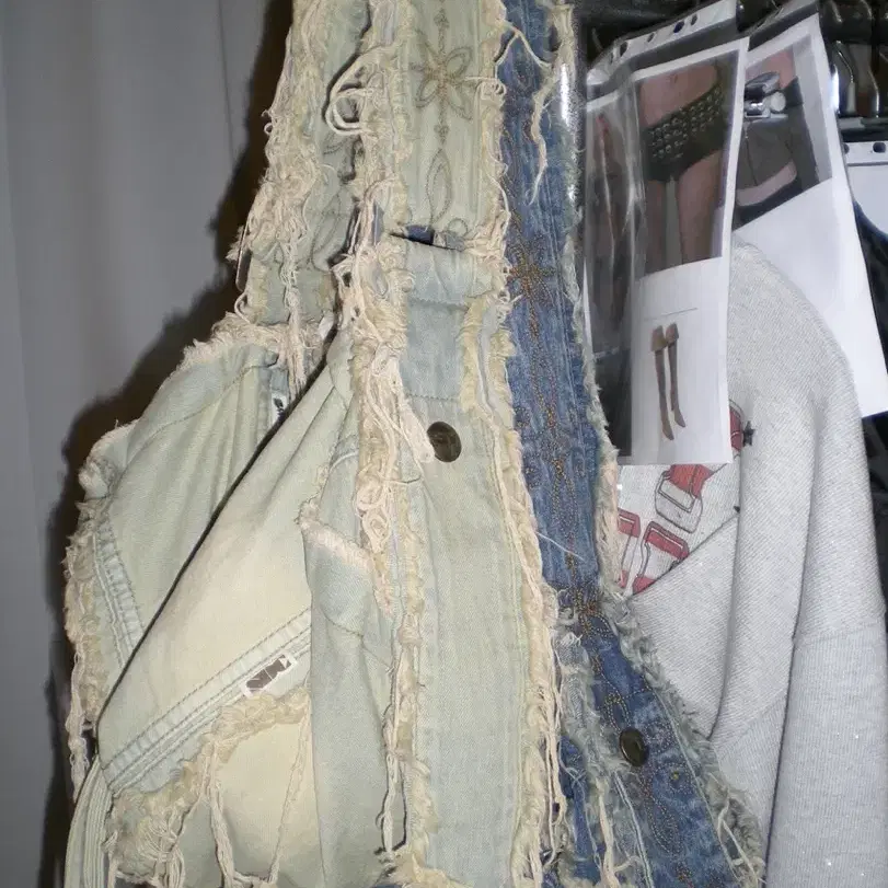 스컬프터  Destroyed Denim Duffel Bag Vintage