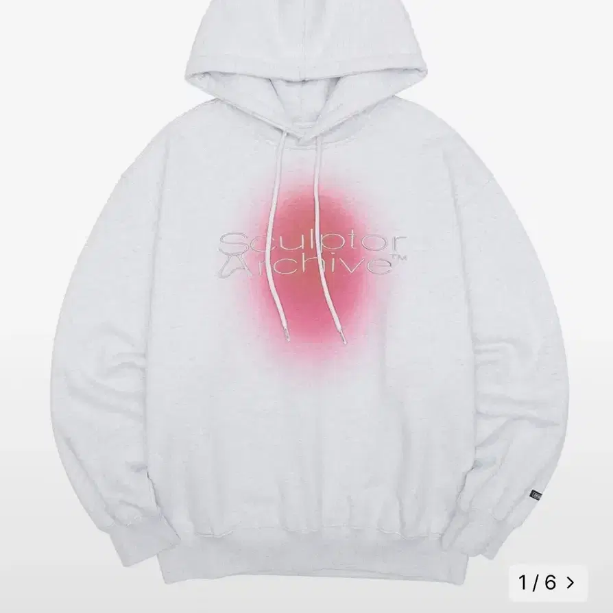 스컬프터 color logo hoodie white melange