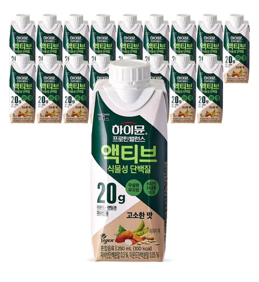 하이뮨 프로틴 밸런스 액티브 식물성 단백질 음료, 250ml, 18개