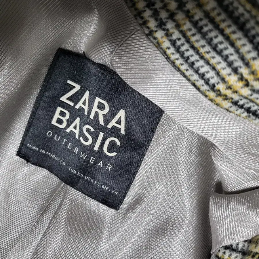 ZARA BASIC 상태굿 체크 롱 자켓