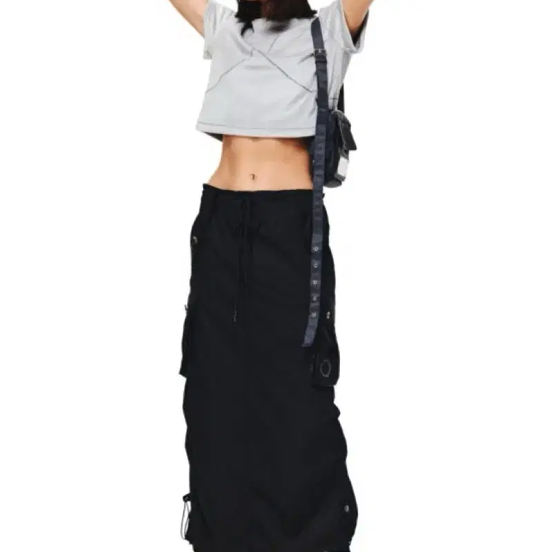 (W) Matin Kim Shirring Cargo Maxi Skirt