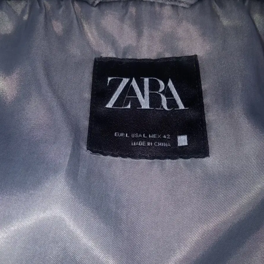 자라 Zara 항공점퍼 그레이실버 오버핏