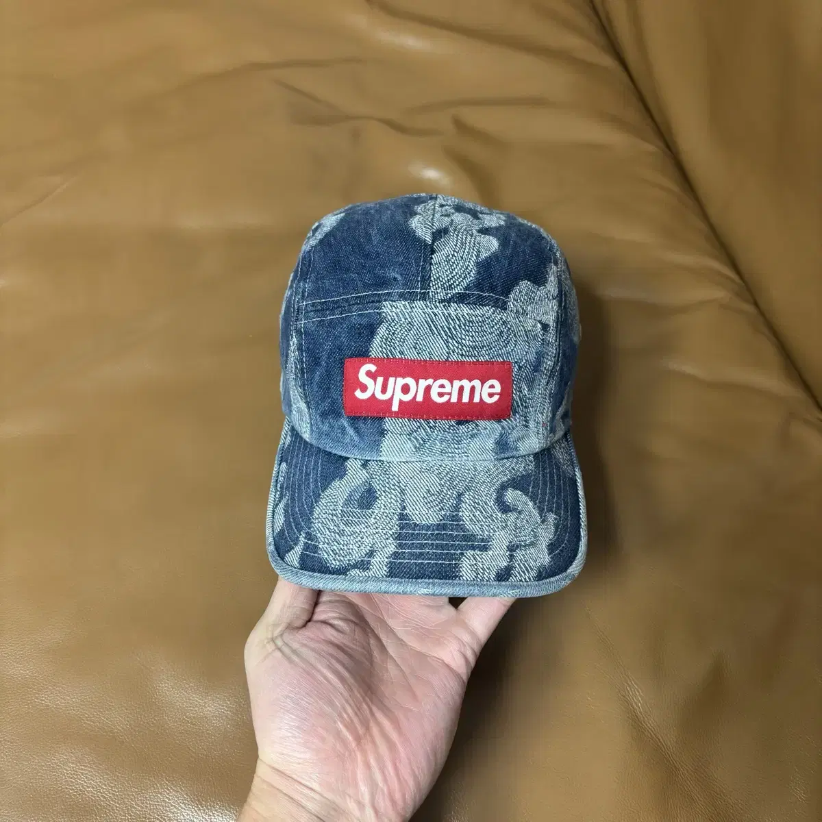 Supreme 슈프림 데님 캠프캡 모자 (Flames Denim)