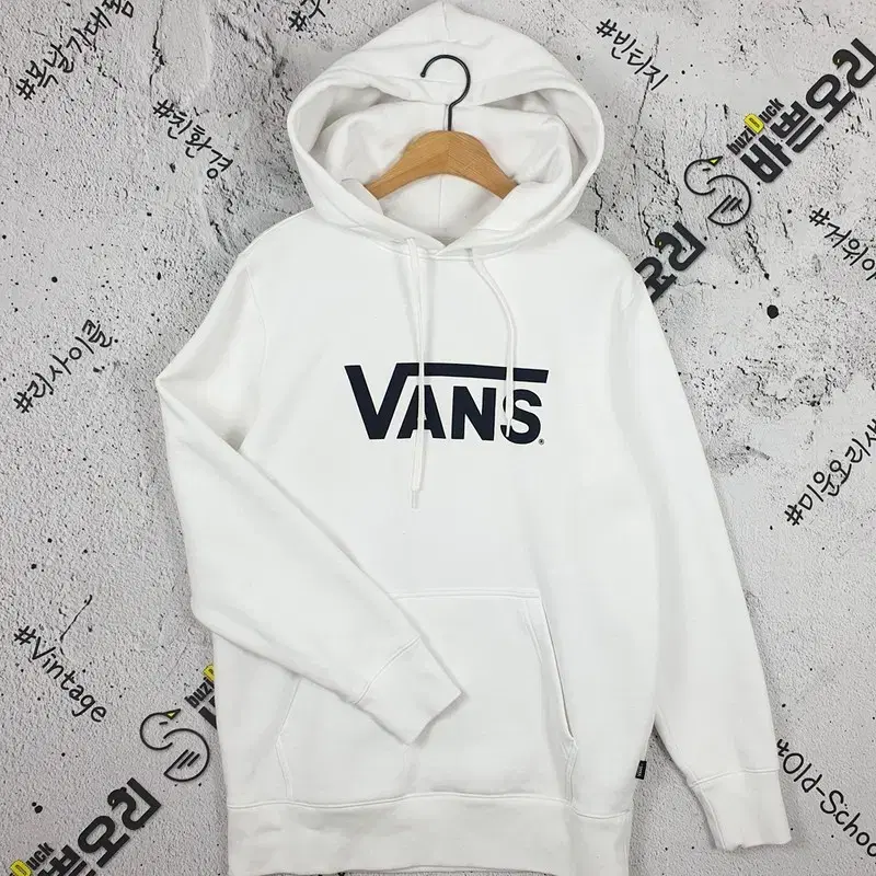 반스 VANS 오버핏 기모 후드티 화이트 2300038