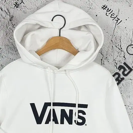 반스 VANS 오버핏 기모 후드티 화이트 2300038