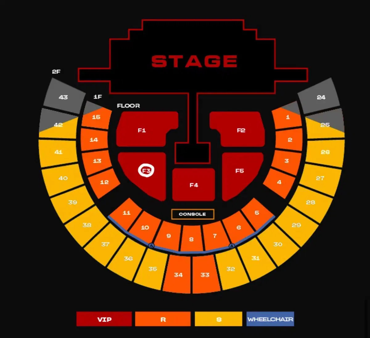 2NE1 Concert F3 11th row VIP seats Sunday concert