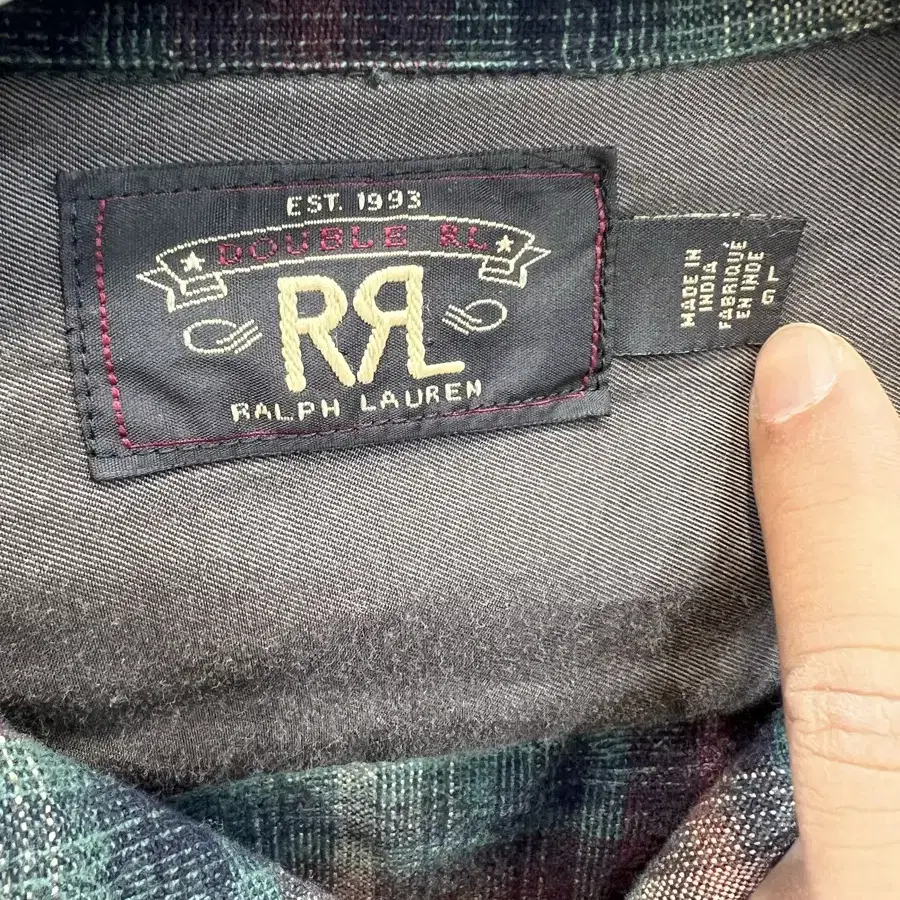 RRL 플레이드 체크셔츠 (L)