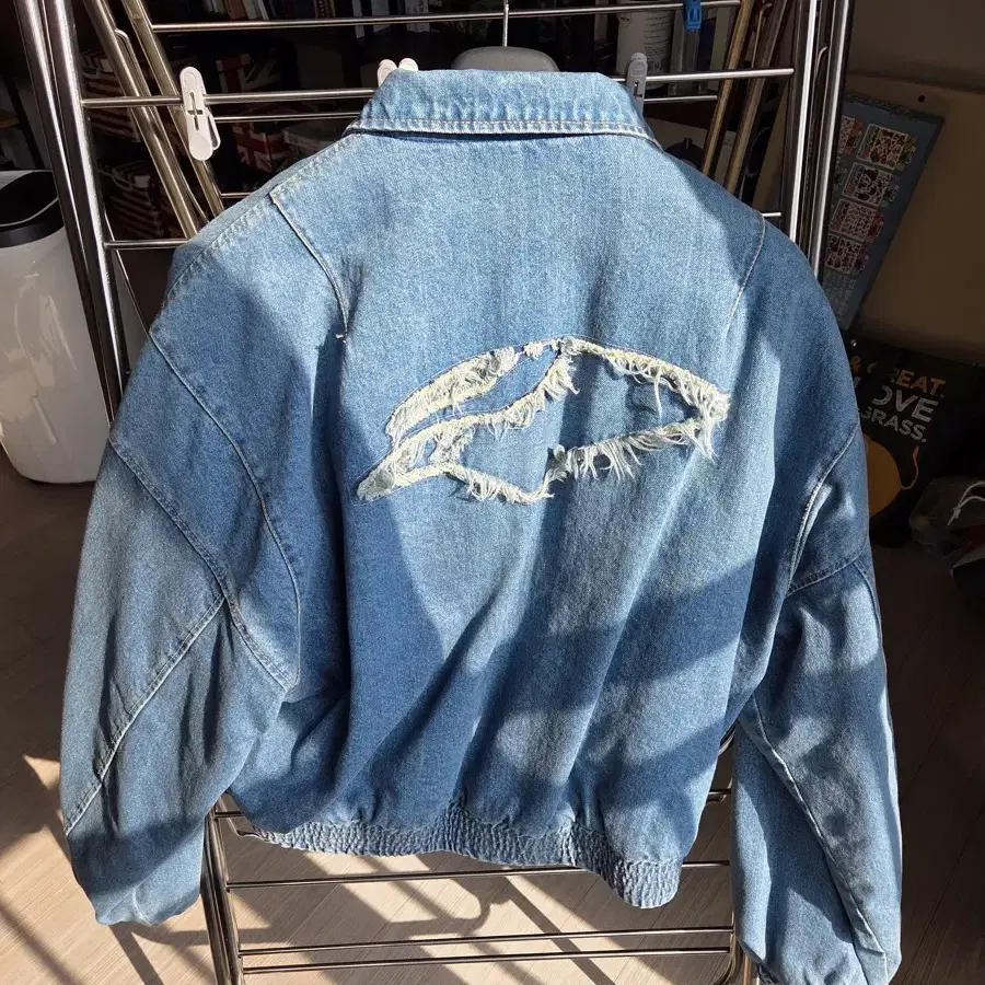 Anotheryouth-denim patch bomber