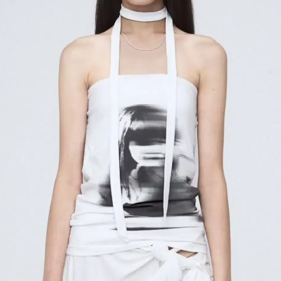 나체 탱크탑 NACHE PRINTED TIE TANK TOP WHITE