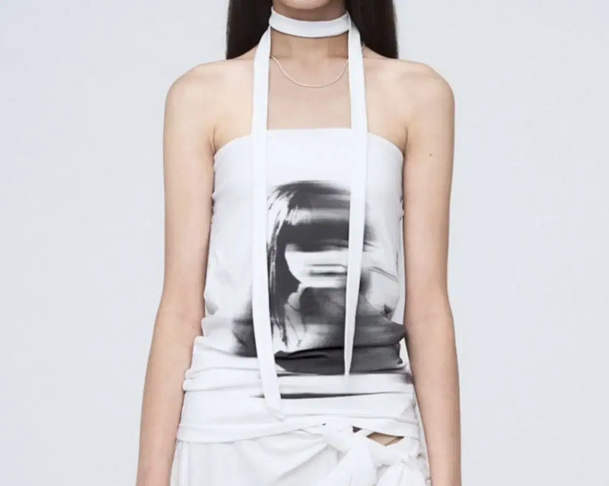 나체 탱크탑 NACHE PRINTED TIE TANK TOP WHITE