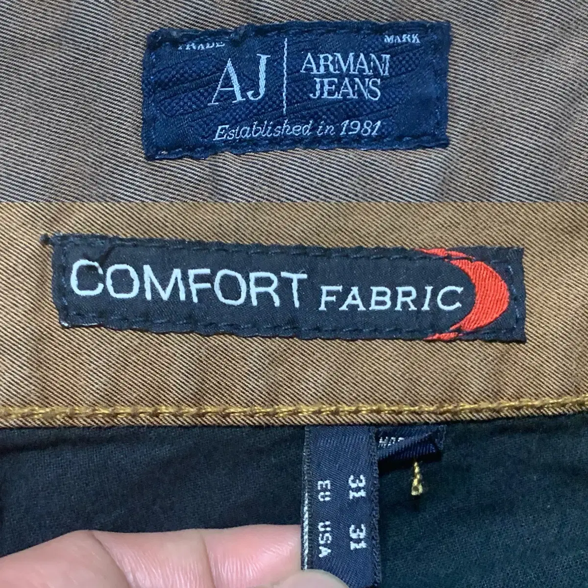 ARMANI JEANS 아르마니 진스 포켓-디테일 컴포트 패브릭 팬츠