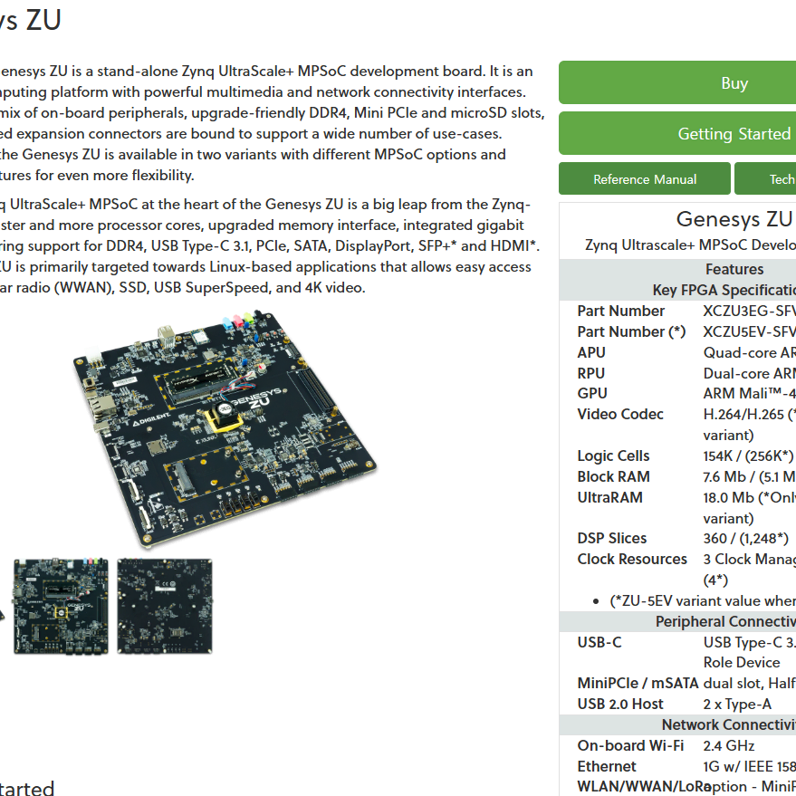 Genesis ZU: Zynq Ultrascale+MPSoC개발보드