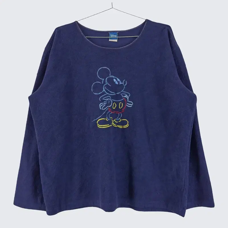 [Disney] Polyester Mickey Mouse Fleece Long-Sleeved T-Shirt (Women's Oversized)