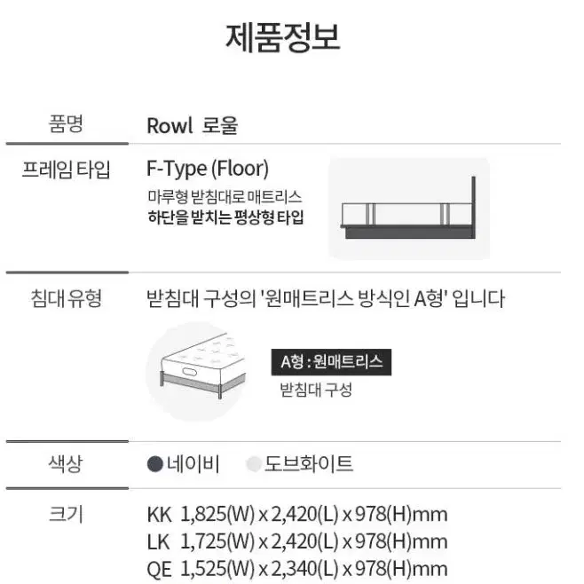 신품 시몬스 로울 침대 프레임(슈퍼싱글 SS)