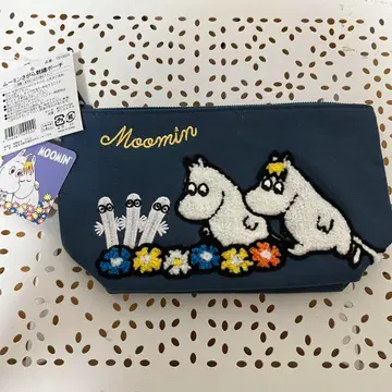 무민 자수 파우치 네이비 블루