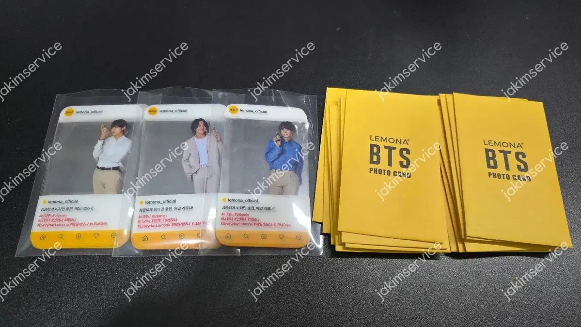 BTS x Lemona Transparent photocard Set Taehyung jungkook Yoon-gi BTS x Lemona