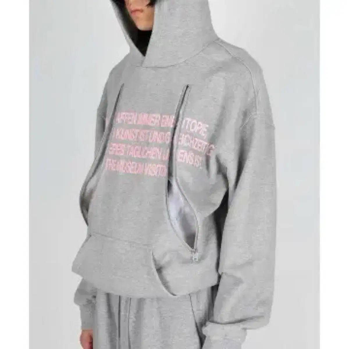 The Museum Visitor Cut-out Zipper Hoodie Hoodie