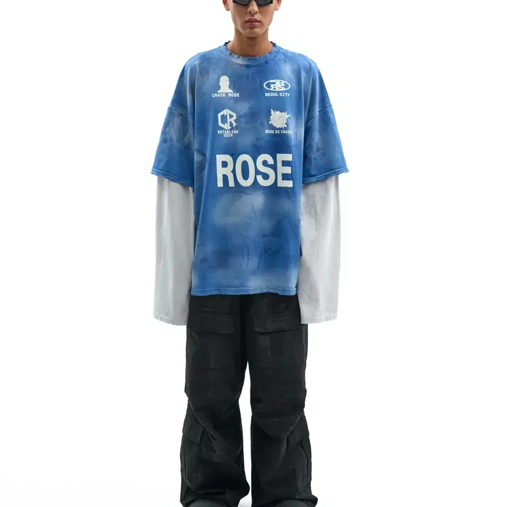 크랙로즈 DIRTY OIL ROSE LAYERED LONG SLEEVE