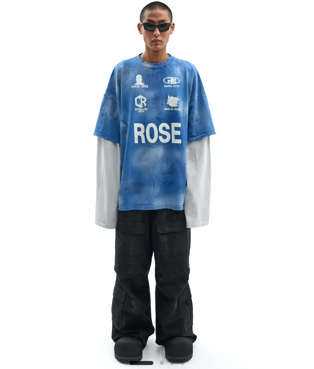 크랙로즈 DIRTY OIL ROSE LAYERED LONG SLEEVE