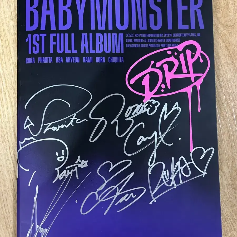 베이비몬스터 BABYMONSTER 친필 싸인 앨범