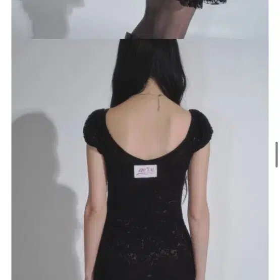 애즈온 FLORA LACE PUFF DRESS / BLACK