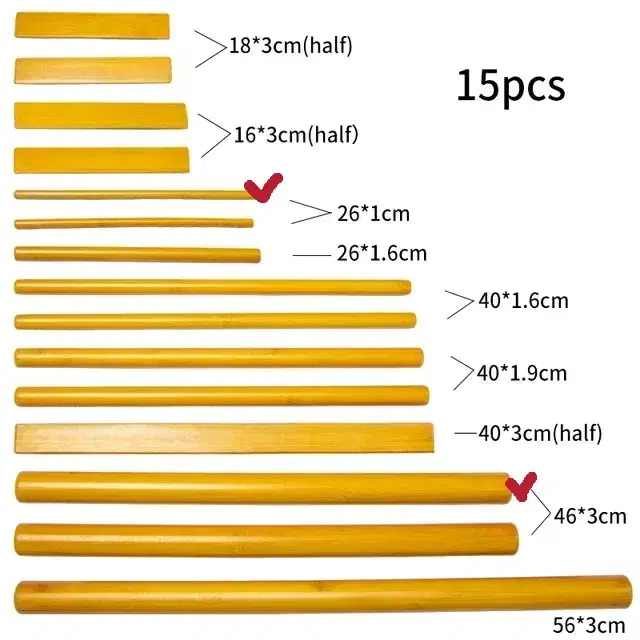 미세하자 15종_100% 대나무스틱 마사지스틱 뱀부스틱 '단품'