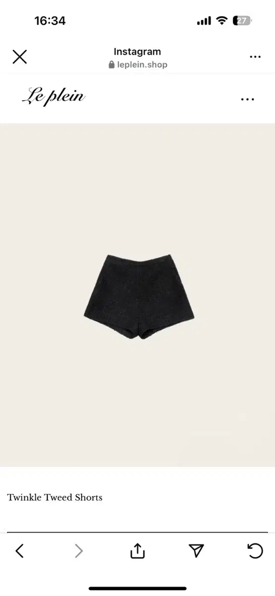 르플레인 Leplein twinkle tweed shorts