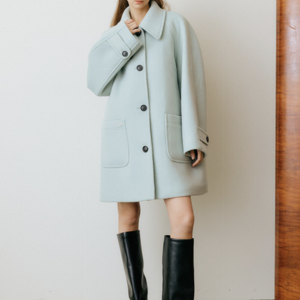 룩캐스트 메리 하프 울 코트 mary half wool coat 민트