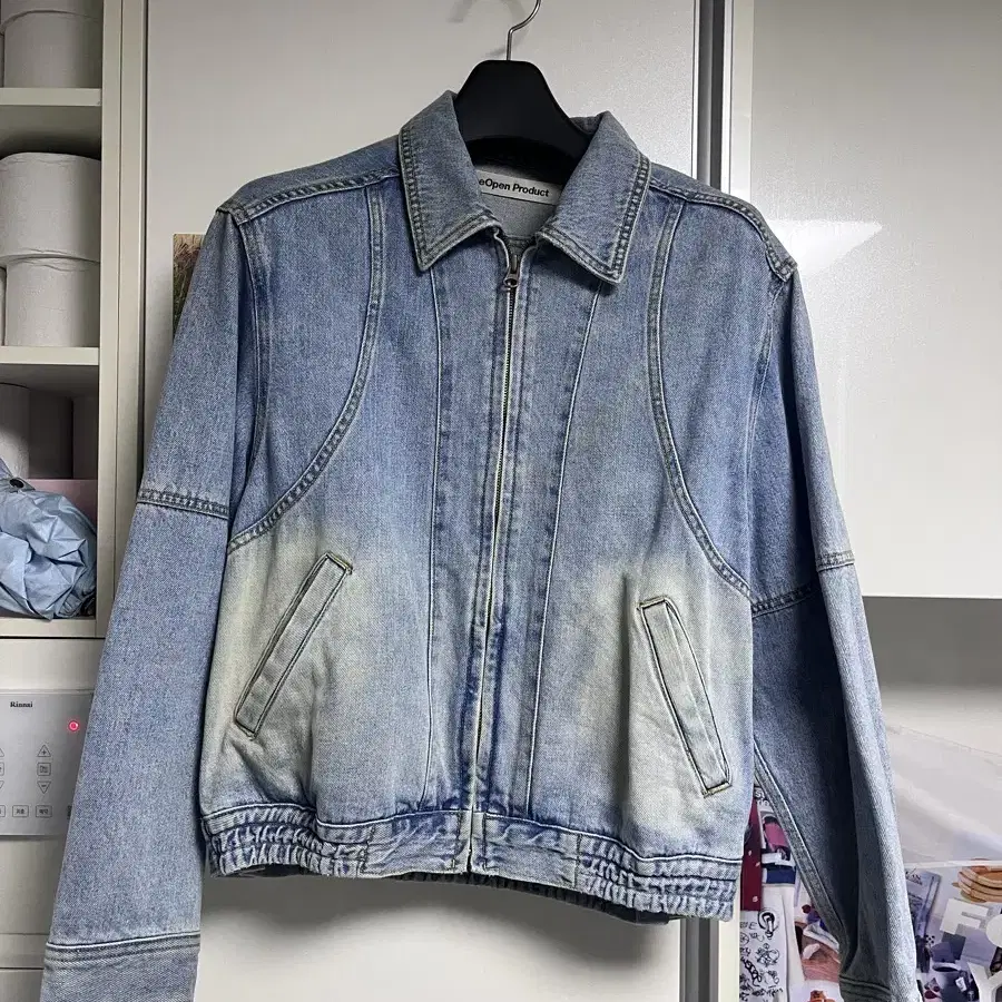 OPEN YY 더오픈 프로덕트 WASHED DENIM BOMBER JAC