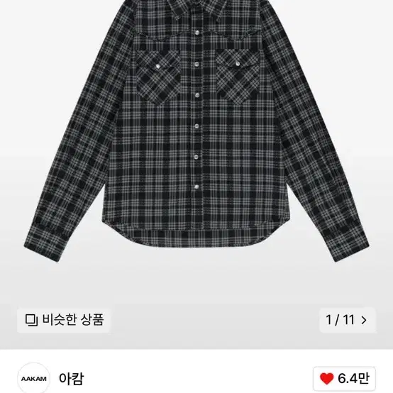 아캄 Western Check Shirts (Black)