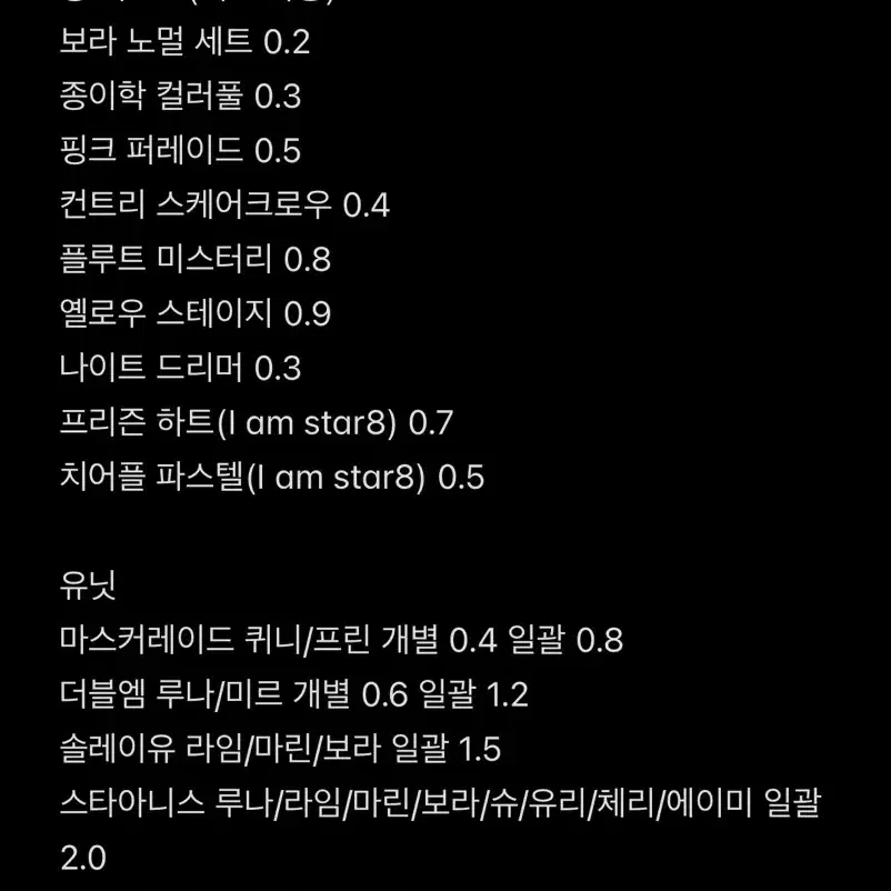 아이엠스타 카드 판매 (1기~2기)