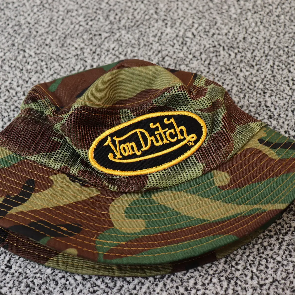 본더치 Von Dutch 로고 밀리터리 카모 버킷햇