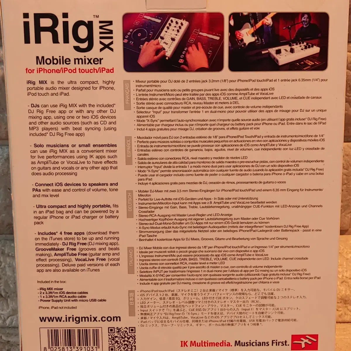 IK Multimedia DJ믹서 애플용 iRig MIX