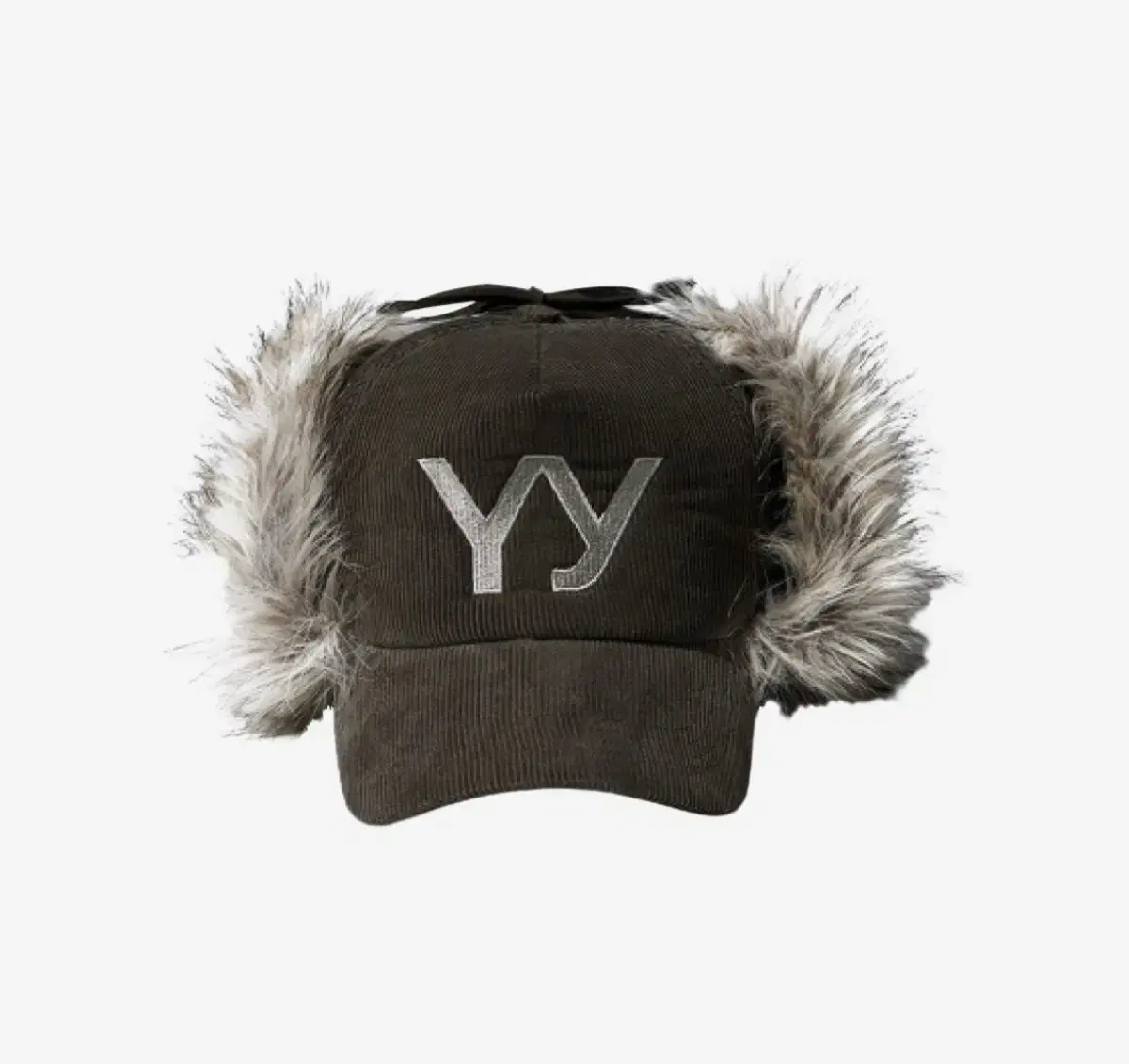 오픈 Yy Faux Fur Corduroy Earflap cap