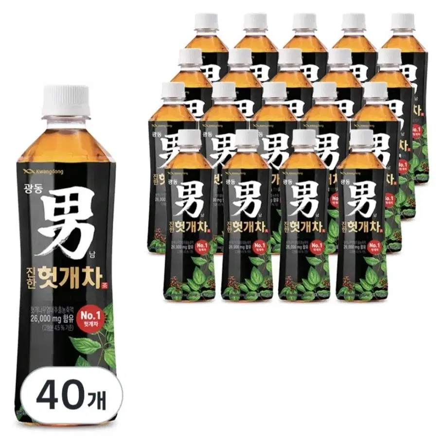 광동 힘찬하루 진한 헛개차 500ml 40입 1박스 무료배송 숙취해소