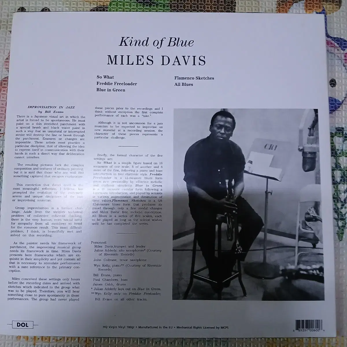 Lp중고 MILES DAVIS - Kind of Blue 음반 판매합니다